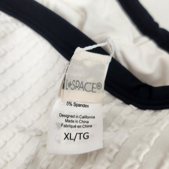 L*Space Axel Bikini Top in Black & Cream Size XL NWT One Shoulder - Picture 4 of 5